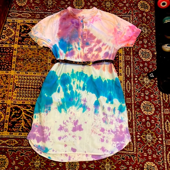 Size xs GAP hand dyed tunic shirt with vintage leather belt - Picture 2 of 12